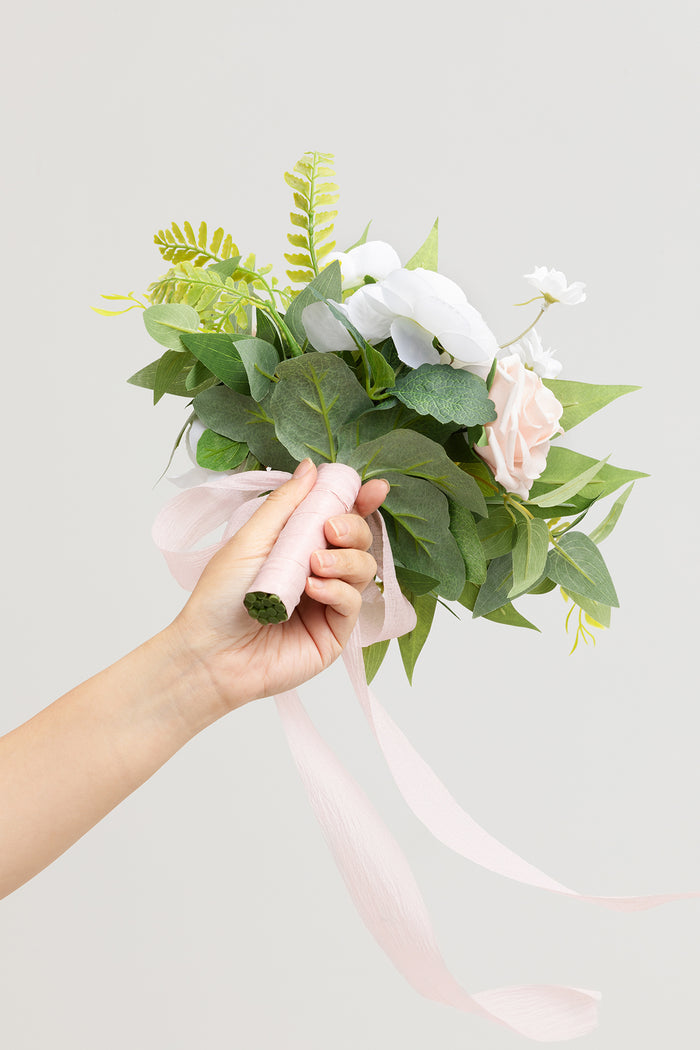 Set of 6 | 7" Bridesmaid Posy in Blush & White