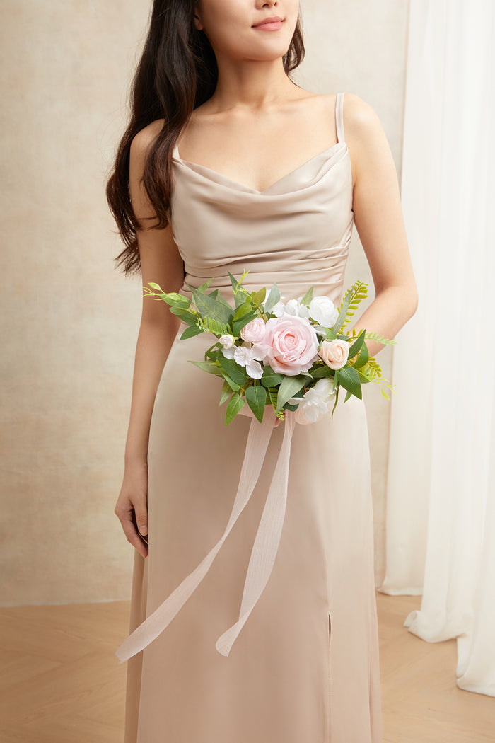 Set of 6 | 7" Bridesmaid Posy in Blush & White