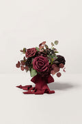 Set of 6 | 7" Bridesmaid Posy in Burgundy & Black Baccara