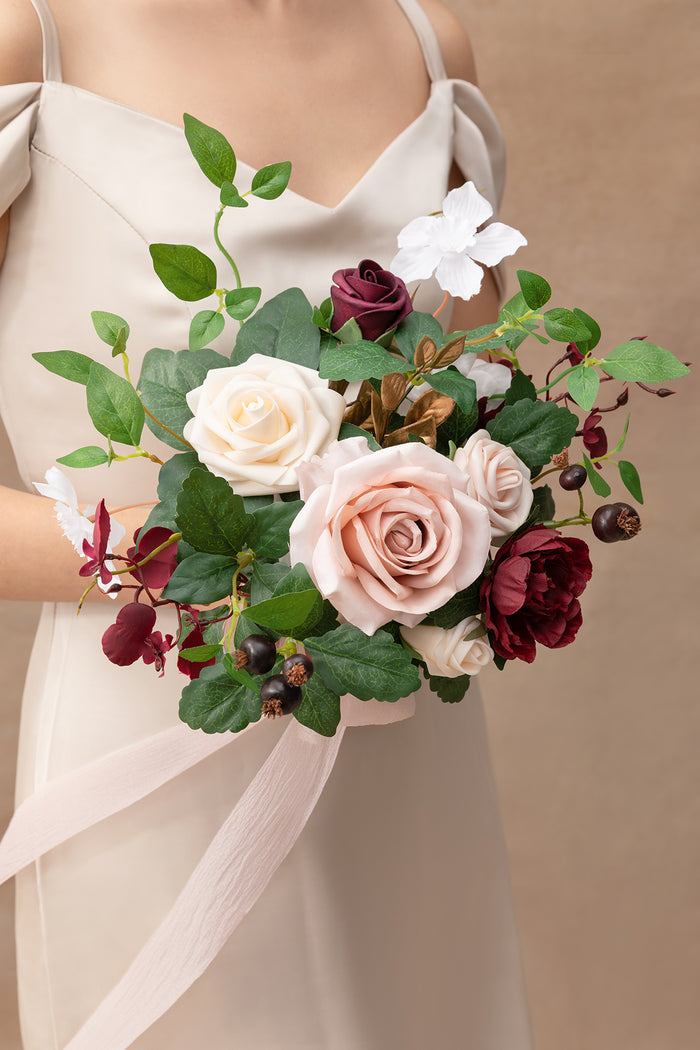 Bridesmaid Posy in Romantic Marsala - Image 6