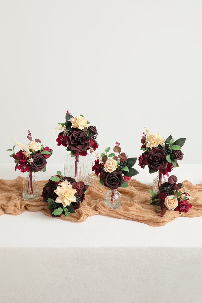 Mini Premade Flower Centerpiece Set in Black Baccara - Image 2
