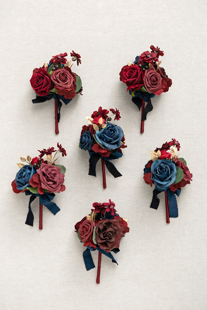 Mini Ready-to-Use Flower Centerpiece Set in Burgundy & Navy - Image 4