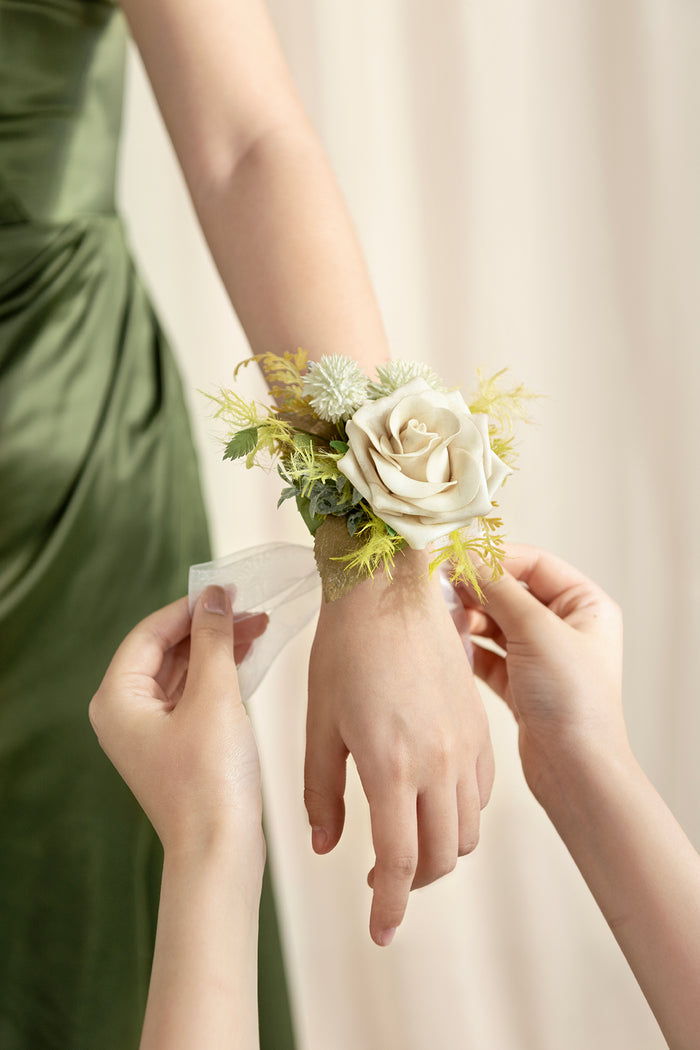 Wrist Corsages in Emerald & Tawny Beige | Clearance - Image 4