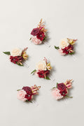 Set of 6 | Wrist Corsages in Romantic Marsala