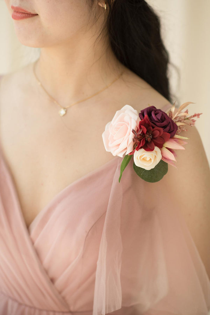 Set of 6 | Wrist Corsages in Romantic Marsala