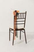 Wedding Aisle Decoration Pew Flowers in Black & Pumpkin Orange | Clearance