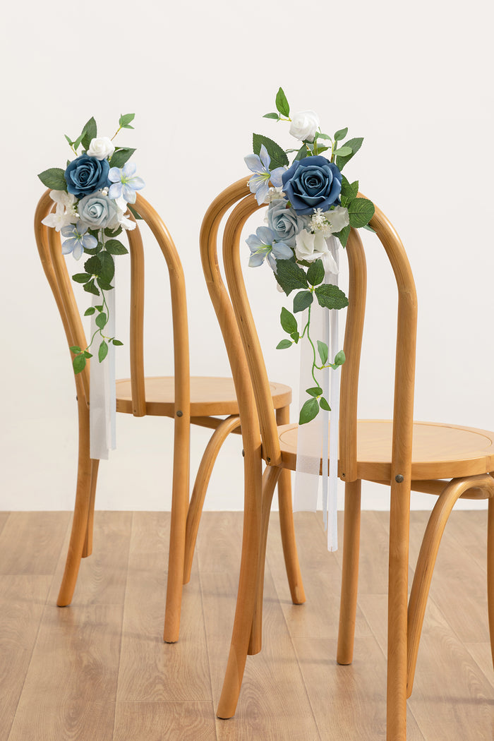 Wedding Aisle Decoration Pew Flowers in Dutch Blue & Powder Blue - Image 2