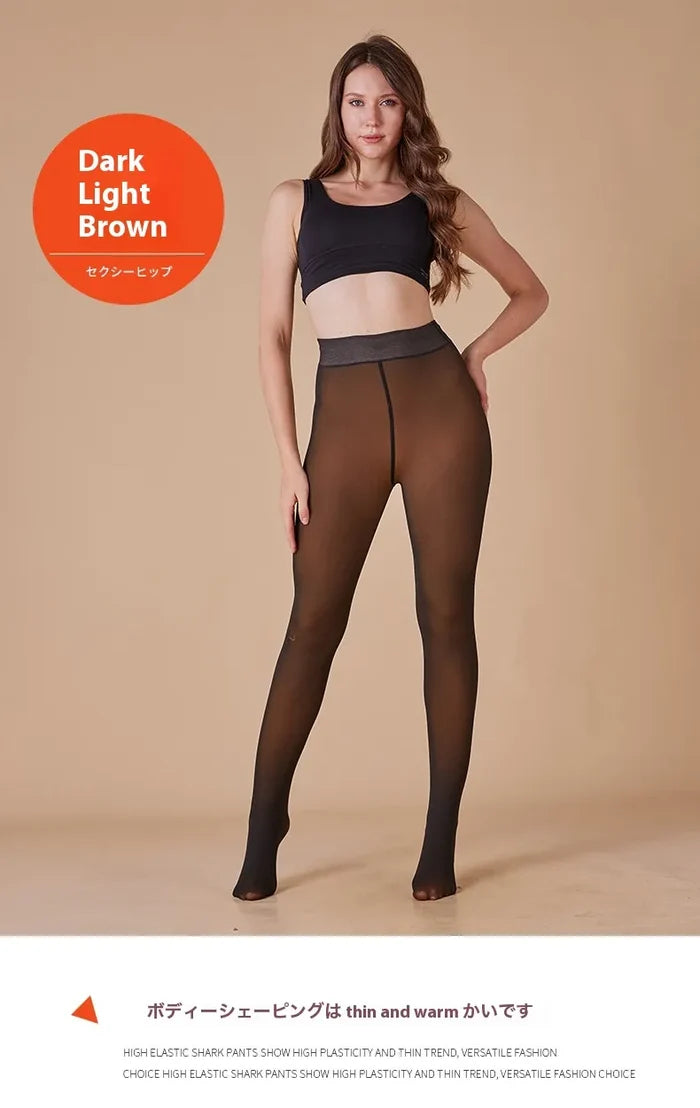 Sheer Fleece-Lined Leggings Mimarta