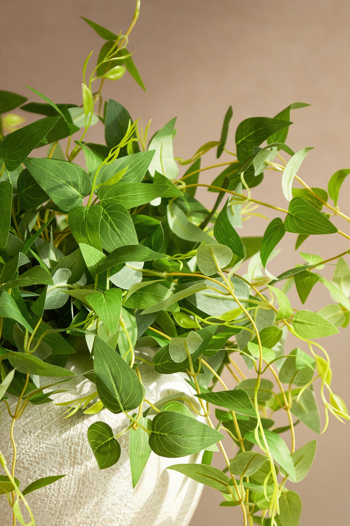 Silk Clematis Leaves Hanging Bush