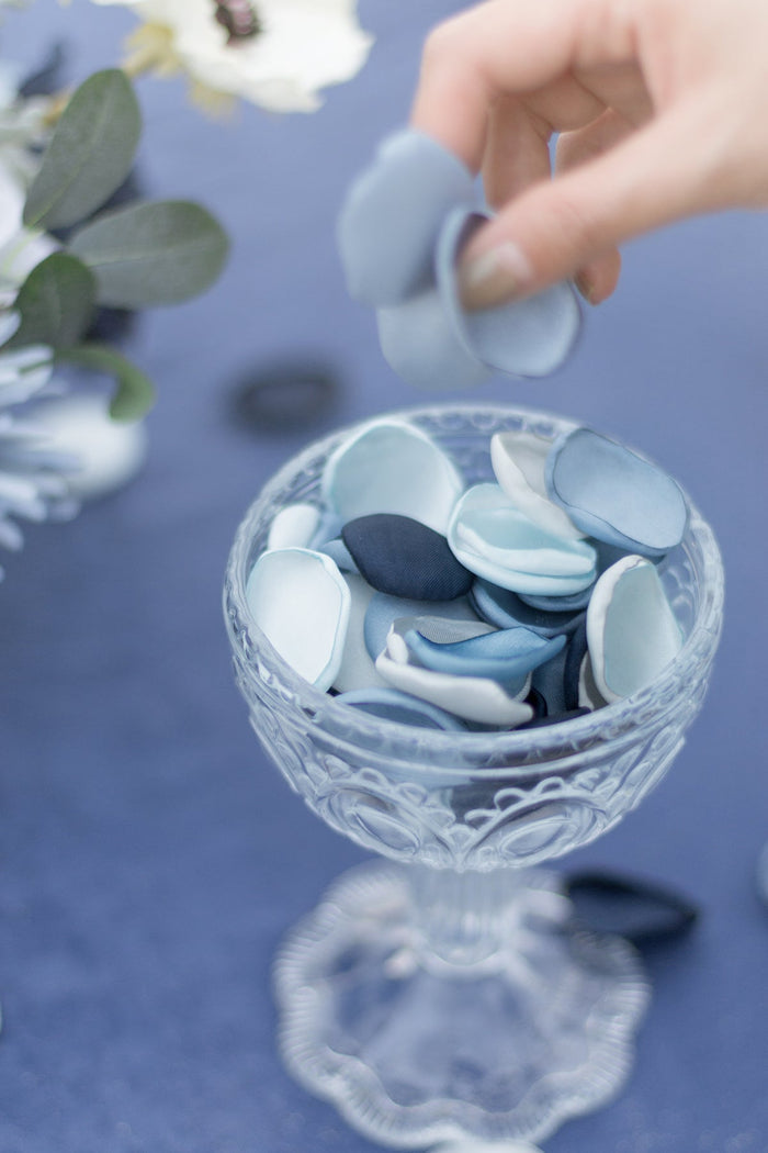 Silk Rose Petals in Blue Shades - Image 2