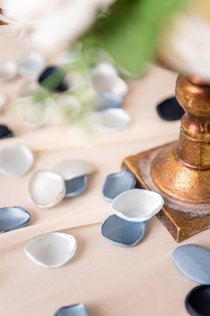 Silk Rose Petals in Dusty Blue & Navy - Image 4