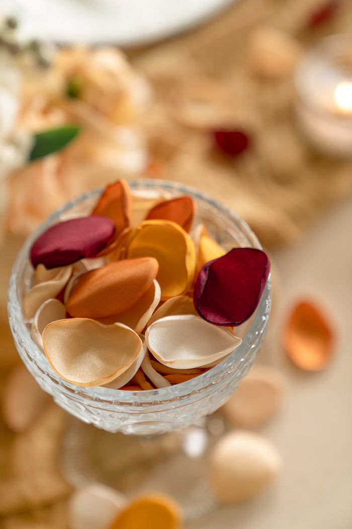 Silk Rose Petals in Sunset Terracotta