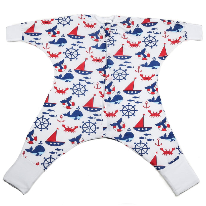 Sleeping Baby Boy Nautical Flying Squirrel Pajama - Lightweight - Blooming Baby