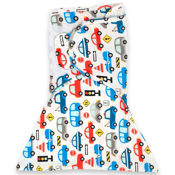 Sleeping Baby Zippy Swaddle safe sleep cotton swaddle Busy Town