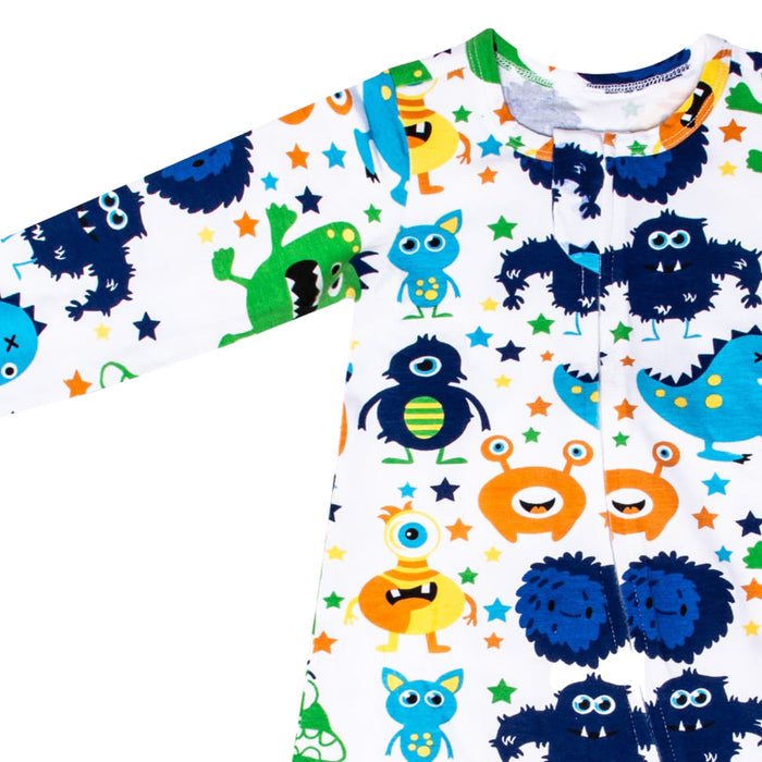 Sleeping Baby Monster Madness One-Piece Pajama - Blooming Baby
