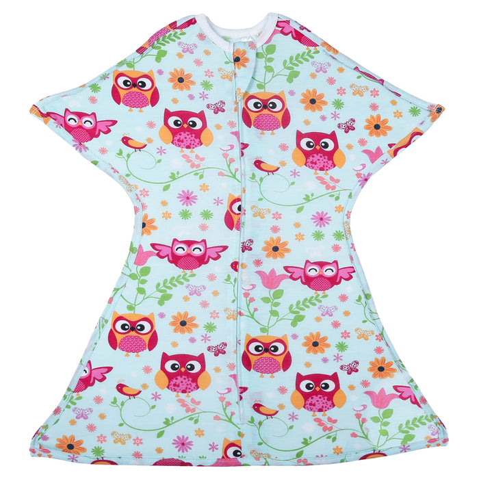 Sleeping Baby Pink Owl Zipadee-Zip Swaddle Transition - Lightweight - Blooming Baby
