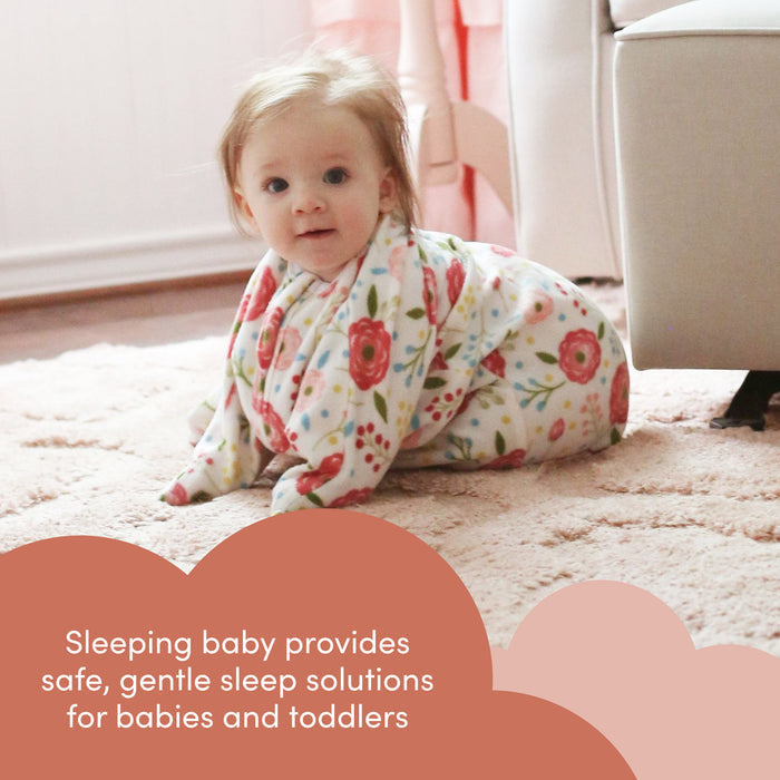Sleeping Baby Pink Poppy Zipadee-Zip Swaddle Transition - Fleece - Blooming Baby