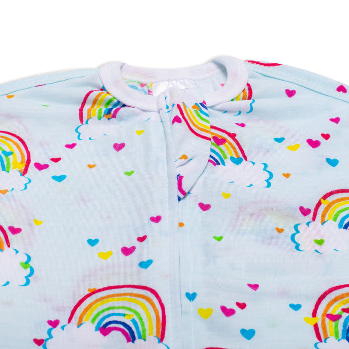 Sleeping Baby Zipadee Zip Swaddle Transition Baby Sleepsuit Rainbows Lightweight