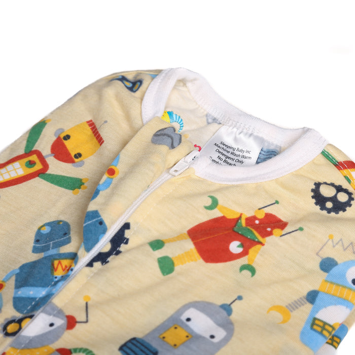 Sleeping Baby Zipadee Zip Swaddle Transition Baby Sleepsuit Robots Lightweight
