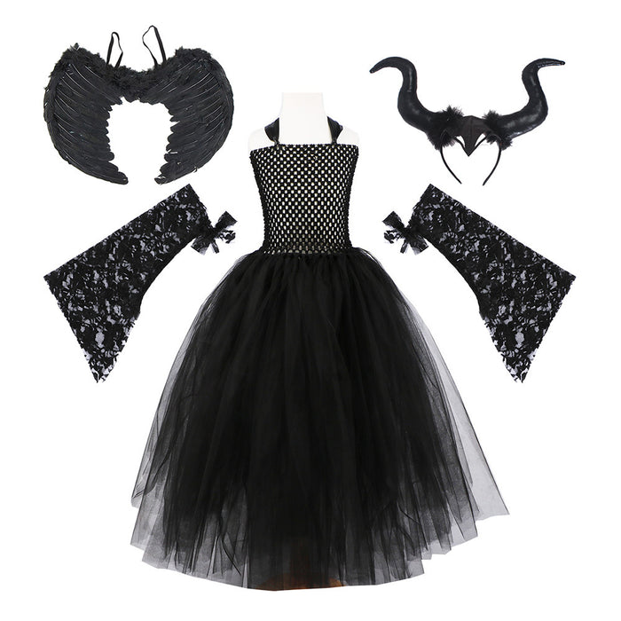 Skirt + lace sleeve + headband + Wings / S (90cm-110cm)