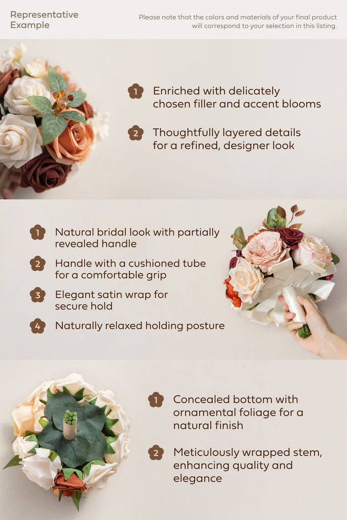 Bridesmaid Bouquet in Romantic Marsala - Image 11