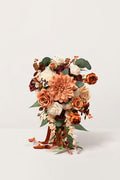 Small Cascade Bridal Bouquet in Terracotta & Cream