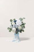 Small Round Bridal Bouquet in Dusty Blue?Clearance