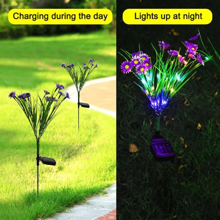 Solar Garden Lights LED Flower Stake Lamp Outdoor Yard Waterproof Patio Decor Mimarta