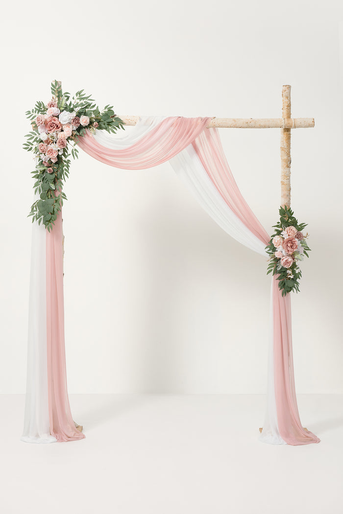 Flower Arch Decor with Drapes in Dusty Rose & Cream - Image 8