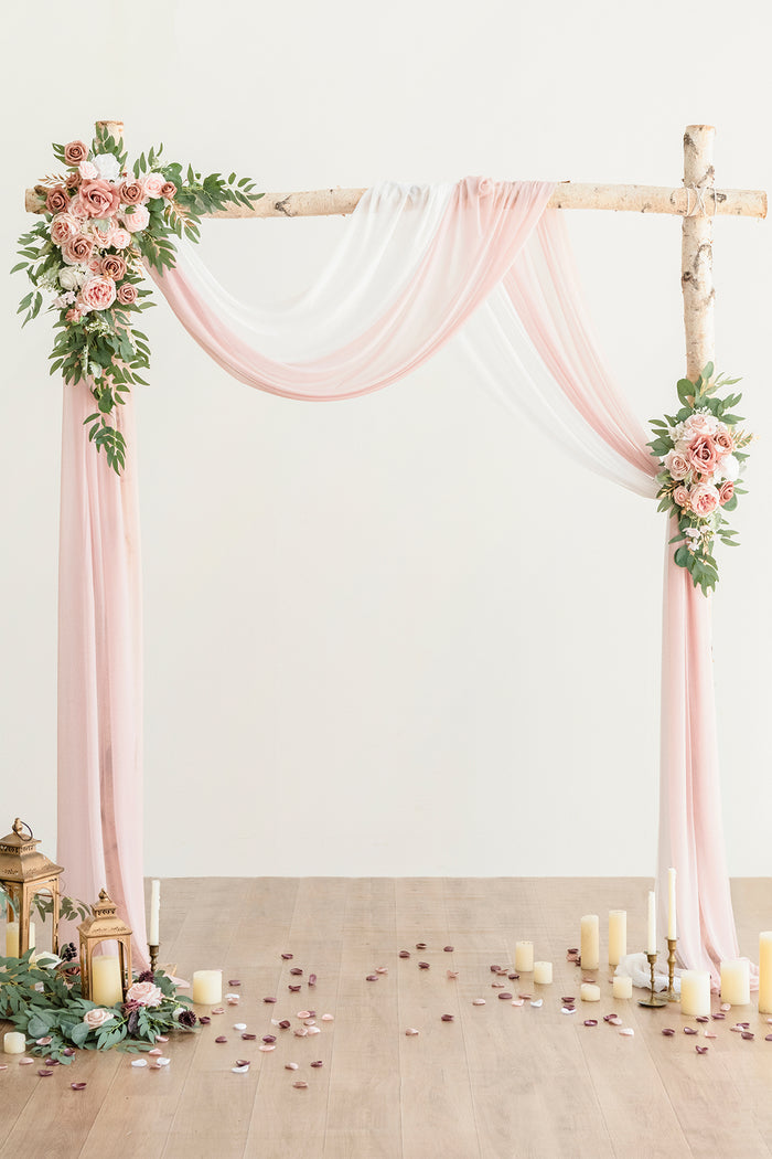 Flower Arch Decor with Drapes in Dusty Rose & Cream - Image 9