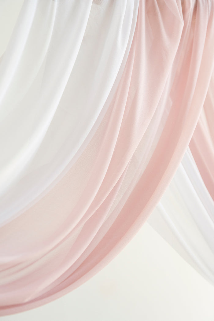 Flower Arch Decor with Drapes in Dusty Rose & Cream - Image 11