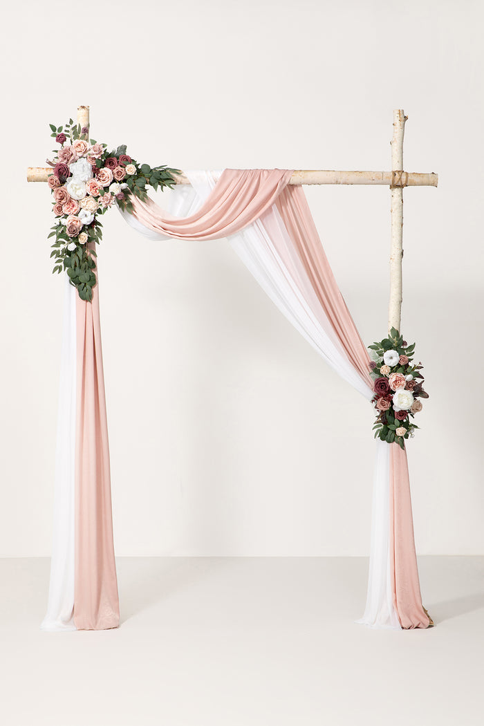 Flower Arch Decor with Drapes in Dusty Rose & Mauve