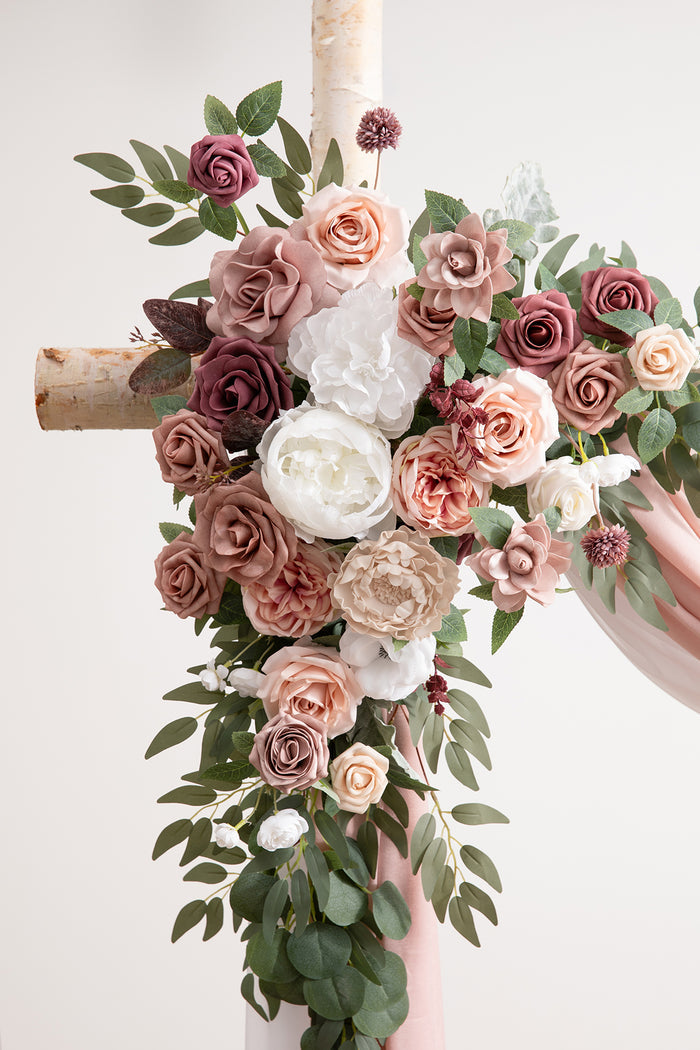 Flower Arch Decor with Drapes in Dusty Rose & Mauve - Image 3