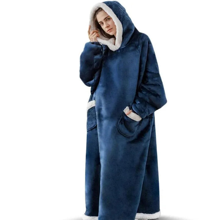 Super Long Flannel Blanket with Sleeves Winter Hoodies Rieworkes