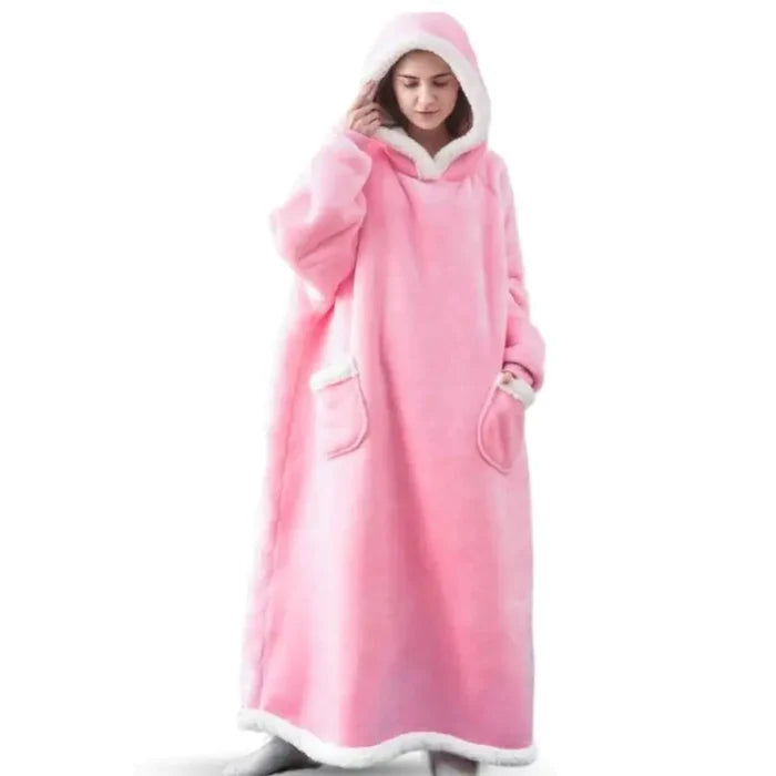 Super Long Flannel Blanket with Sleeves Winter Hoodies Rieworkes