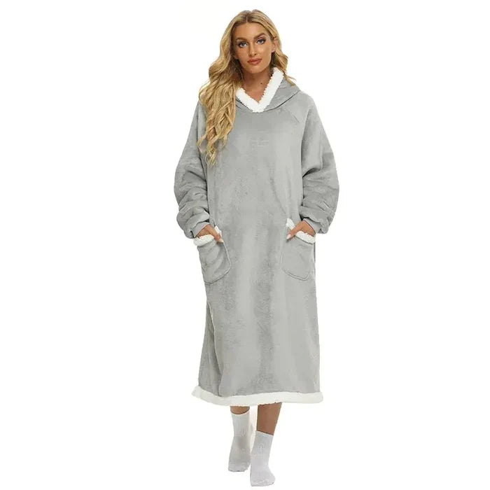 Super Long Flannel Blanket with Sleeves Winter Hoodies Rieworkes