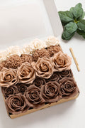DIY Supporting Flower Boxes in Earth Brown & Cream