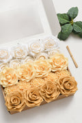 Light yellow and cream roses bulk box for DIY wedding flowers