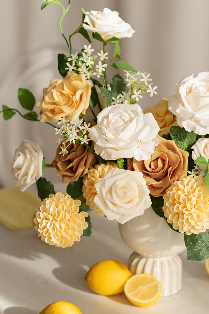 Light yellow and cream roses bulk box for DIY wedding flowers