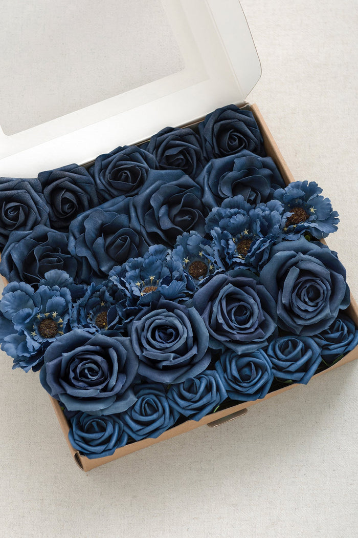 DIY Supporting Flower Boxes in Stately Navy & Gold