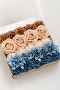 DIY Supporting Flower Boxes in Russet Orange & Denim Blue