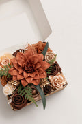 Supporting Flower Boxes in Walnut Brown & Burnt Orange