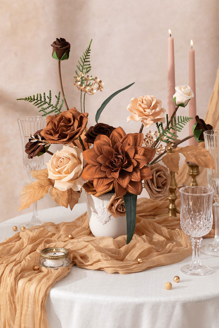 Supporting Flower Boxes in Walnut Brown & Burnt Orange