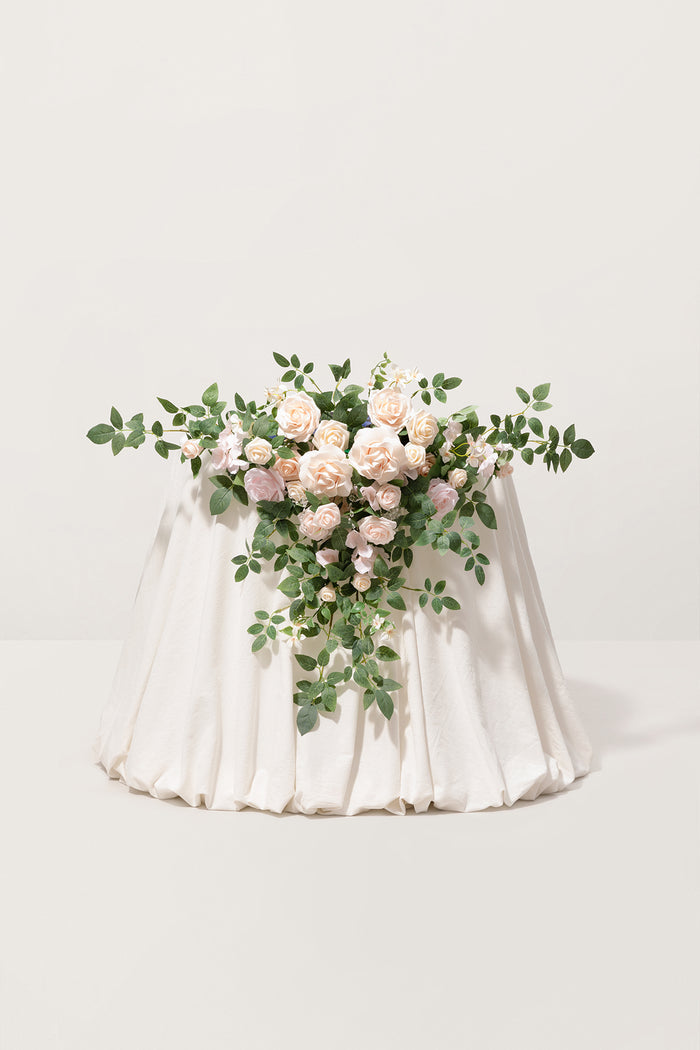 Sweetheart Table Floral Swags in Blush & Cream