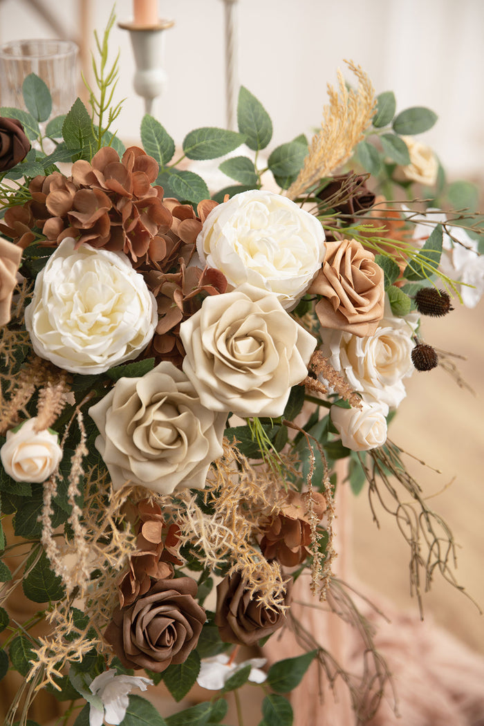 Sweetheart Table Floral Swags in Earth Brown & Tawny Beige - Image 3