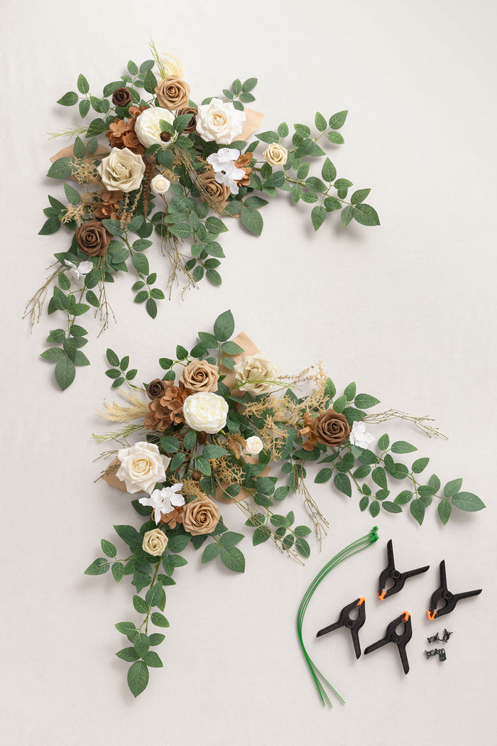 Sweetheart Table Floral Swags in Earth Brown & Tawny Beige - Image 4
