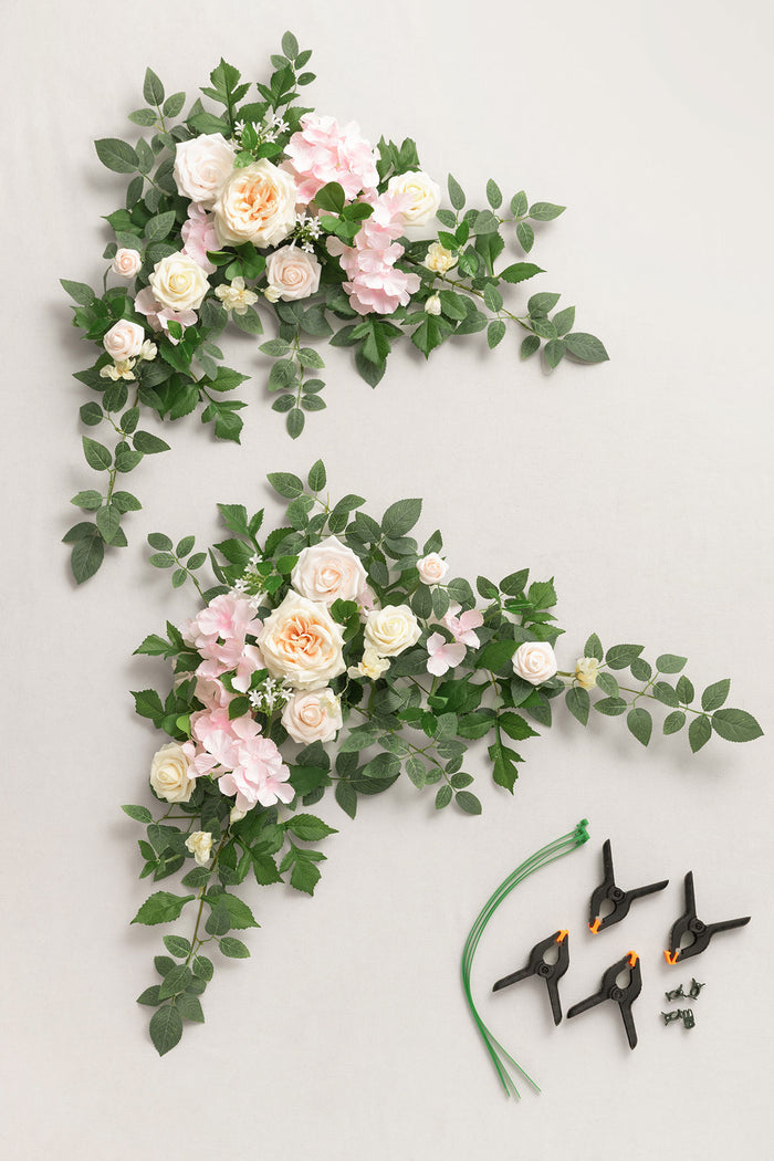 Sweetheart Table Floral Swags in Powder Pink & Cream - Image 4