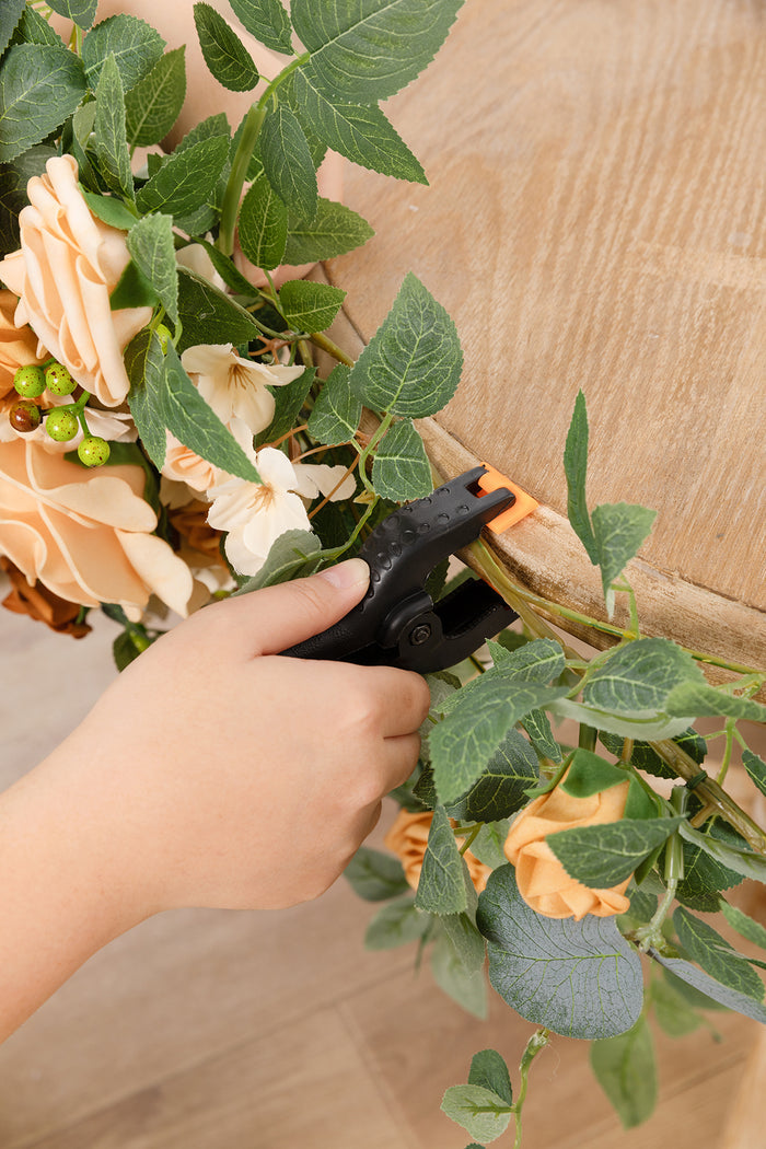 Sweetheart Table Floral Swags in Sunny Peach & Apricot