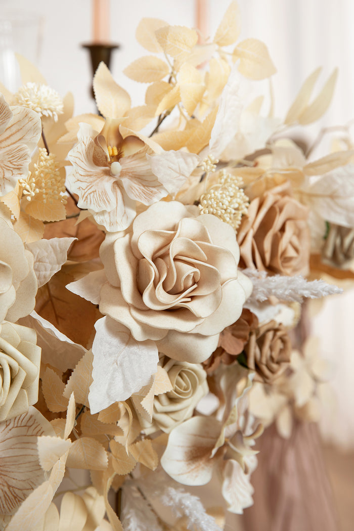 Sweetheart Table Floral Swags in Tawny Beige & Sand Beige - Image 3