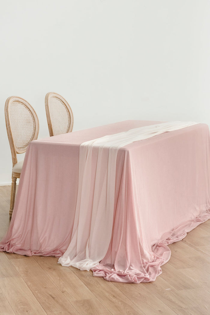 Table Cloth & Table Runner Set in Dusty Rose | Clearance
